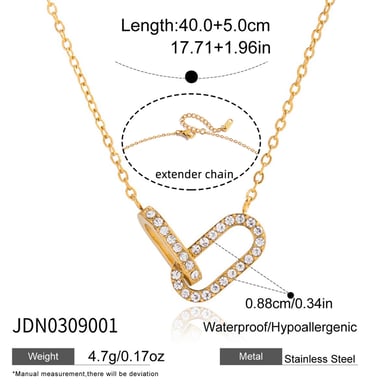 1 Stück klassischer Kreis Edelstahl Gold Farbe Zirkon Damen Anhänger Halsketten h5 Bild2