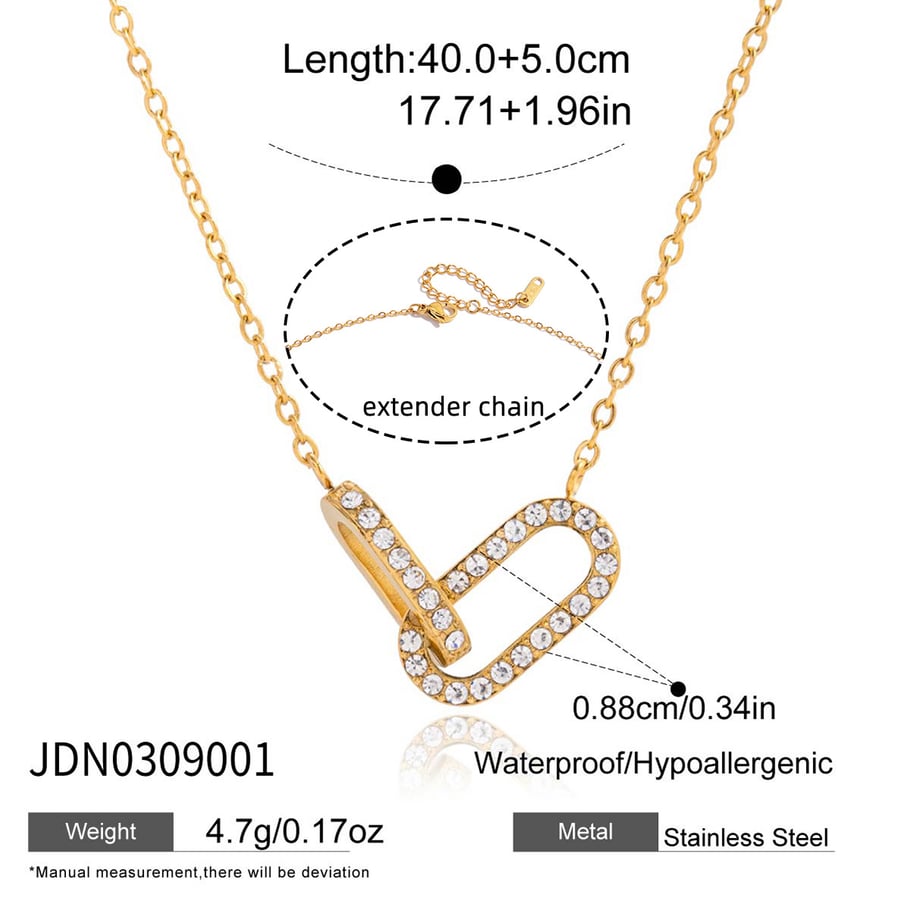 1 Stück klassischer Kreis Edelstahl Gold Farbe Zirkon Damen Anhänger Halsketten h5Bild2