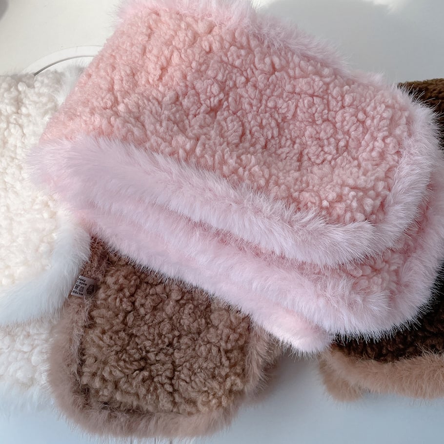 1 Piece Cute Mixed Color Rayon Plush Winter Scarf h5Picture3