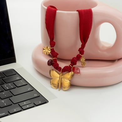 1 Stück Charmante Schmetterling Edelstahl Gold Farbe Damen Anhänger Halsketten h5 Bild4