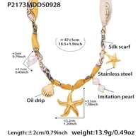 P2173-Collier foulard doré 47+5cm Image3