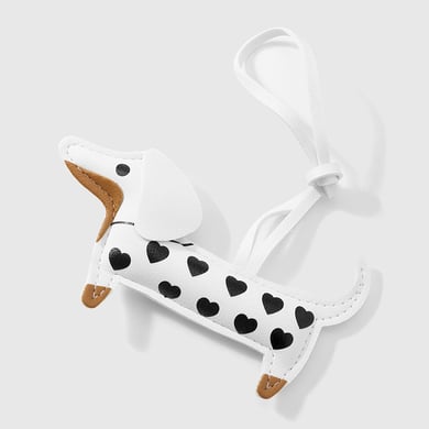 1 pieza de adornos de cuero para bolso de mujer con dibujo de perro salchicha h5 Imagen3
