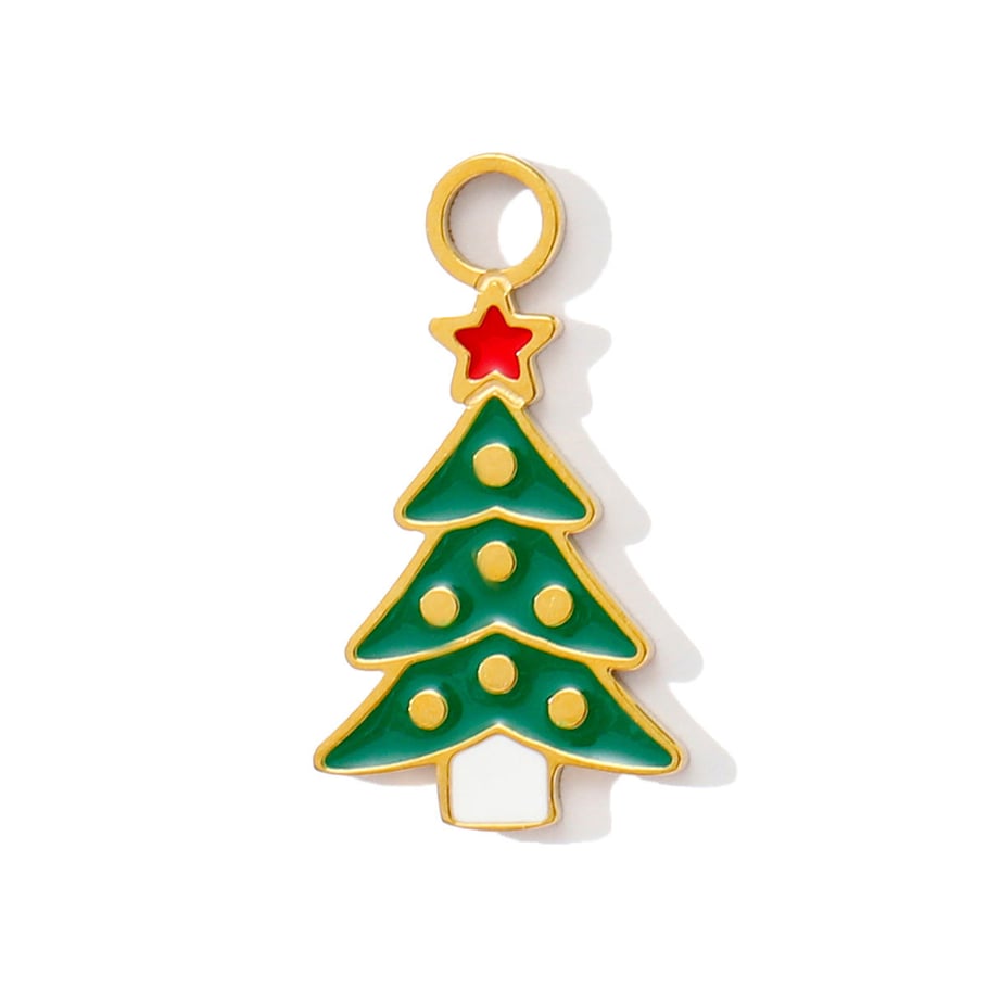 1 Parça Noel Desenli Paslanmaz Çelik Kadın Kolye