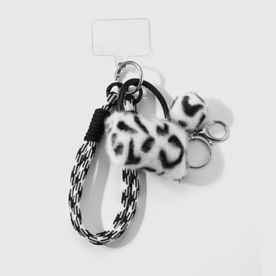 1 Stück einfache Handykette aus Polyester mit Leopardenmuster h5 