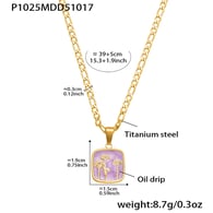 P1025-Collier pendentif violet 40+5cm Image2