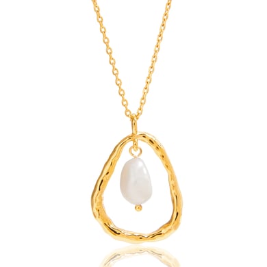 1 Stück romantische Tropfen Edelstahl Gold Farbe Perle Damen Anhänger Halsketten h5 
