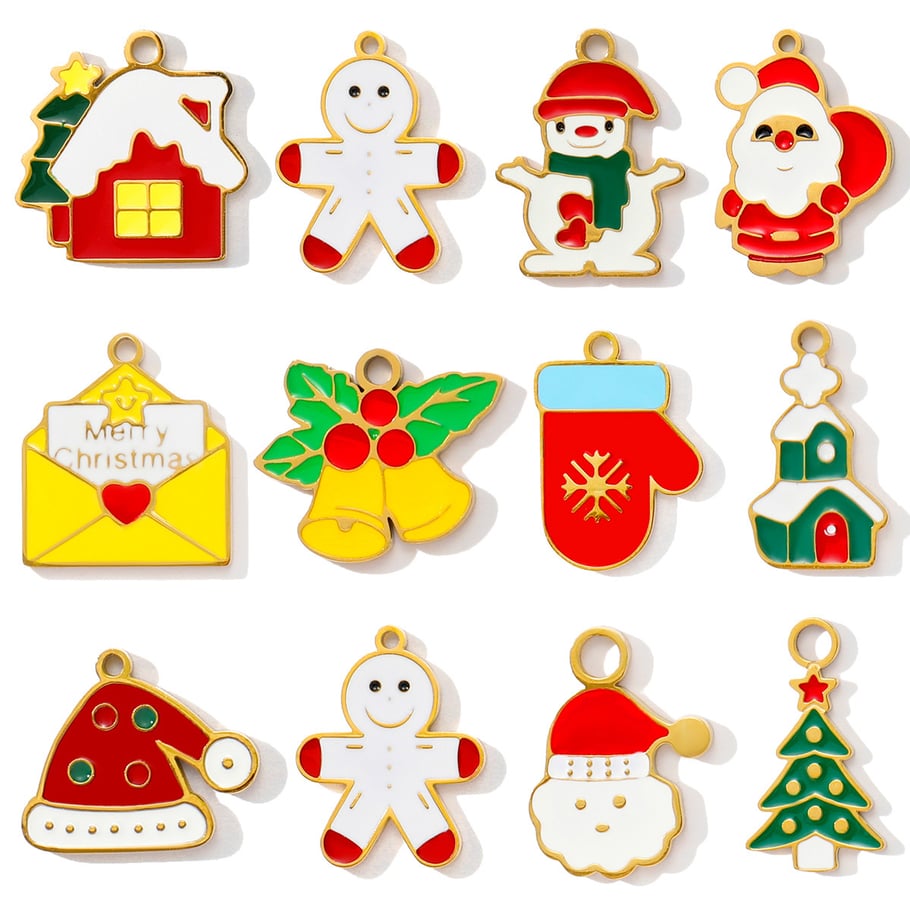 1 Parça Noel Desenli Paslanmaz Çelik Kadın Kolye h5Resim5
