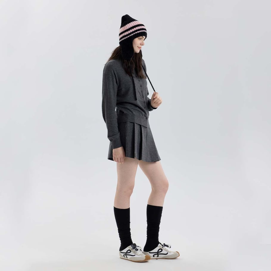 1 Stück Retro-Streifen-Strickmütze aus Nylon h5Bild3