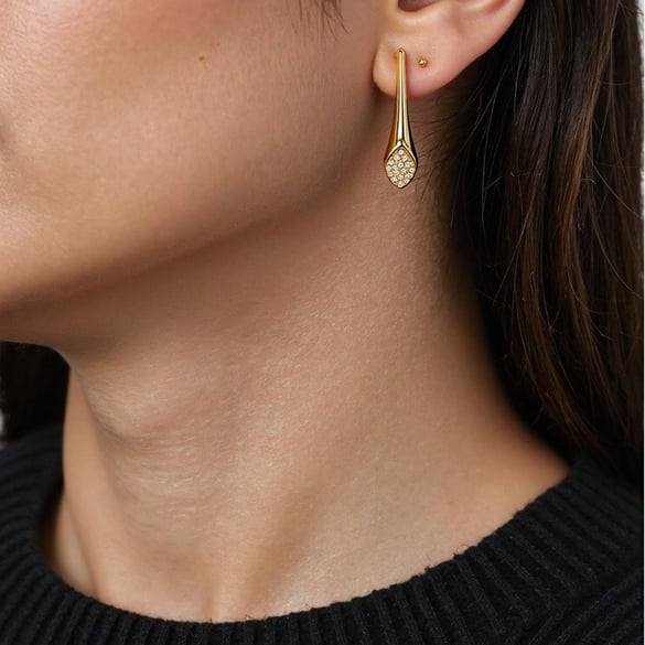 1 Pair Stainless Steel Gold Color Stud Earrings 2