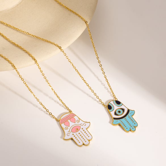 1 Piece Simple Casual Devil's Eye Stainless Steel Women's Pendant Necklaces 2