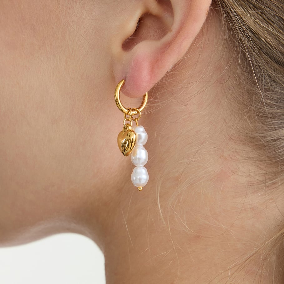 1 paio di eleganti orecchini pendenti da donna in acciaio inossidabile color oro dalla forma irregolare Immagine6