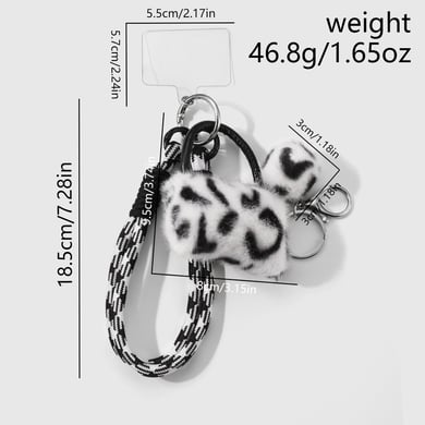 1 Stück einfache Handykette aus Polyester mit Leopardenmuster h5 Bild2