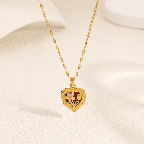 Collana con perline da donna in acciaio inossidabile a forma di sole irregolare etnico da 1 pezzo