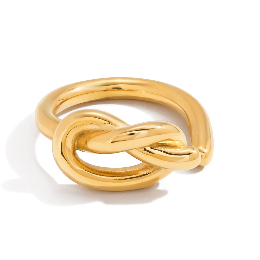 1 Stück gestaltbare Twist Edelstahl Gold Farbe Damen minimalistische Ringe