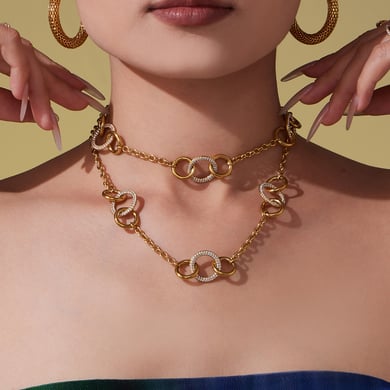 Ensembles de bijoux luxueux pour femmes en acier inoxydable couleur or h5 Image3