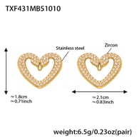 TXF431-Pendientes de corazón hueco Imagen4