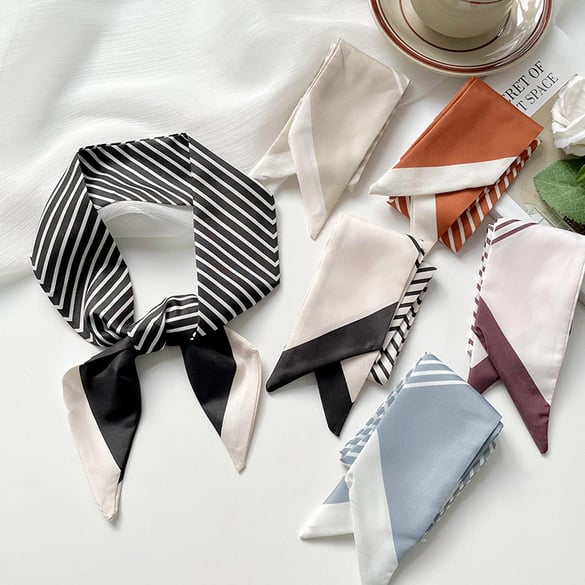 1 Piece Classic Strip Stainless Steel Women's Bandana 2