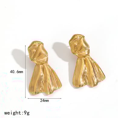 1 Paar Ohrstecker aus Edelstahl in Fliegeform, goldfarben h5 