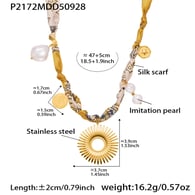 P2172-Collier foulard doré 47+5cm Image2