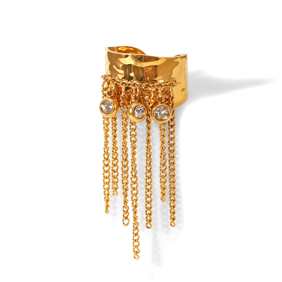1 stuk kwast roestvrij staal goudkleurige statement ring 