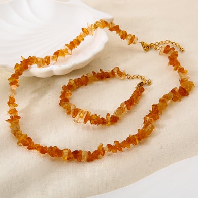 Conjunto de joyería para mujer con piedras naturales y cuentas de forma irregular de 1 pieza h5 Imagen5