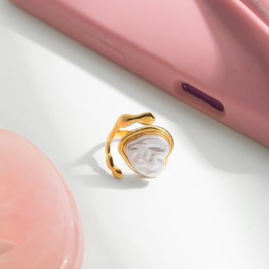 1 Piece Versatile Heart Stainless Steel Gold Color Statement Rings h5 Picture4