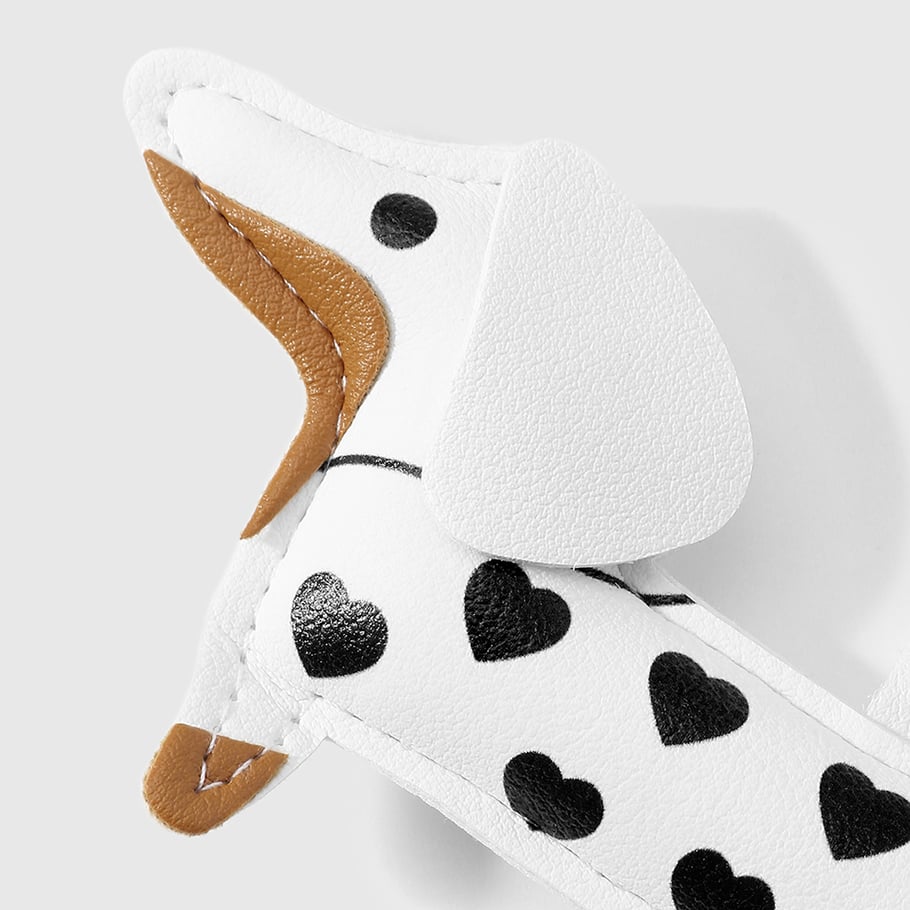1 pieza de adornos de cuero para bolso de mujer con dibujo de perro salchicha Imagen7