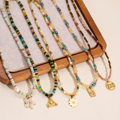 1 Piece Romantic DIY Irregular Shape Star Natural Stones Women's Beaded Necklaces h5 Picture2