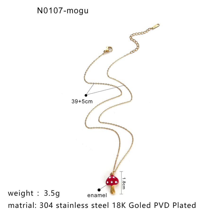 1 Piece Enamel Cherry Pendant Necklace Picture2