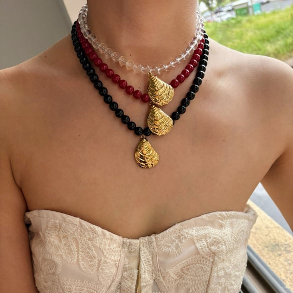 Collana con ciondolo in perline di vetro da 1 pezzo