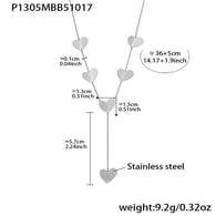 P1305-Collier cœur en acier en forme de Y 36+5cm Image2
