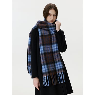 Sciarpa invernale da donna in lana scozzese blu classico, 1 pezzo h5 Immagine2