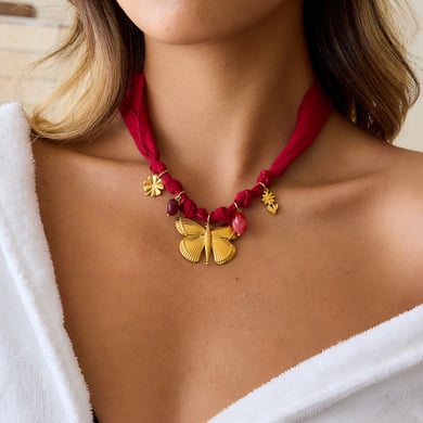 1 Stück Charmante Schmetterling Edelstahl Gold Farbe Damen Anhänger Halsketten h5 Bild6