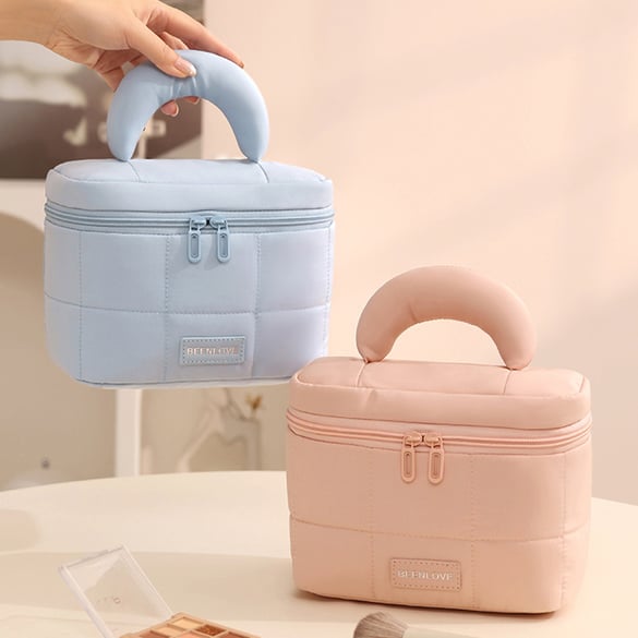 1 Piece Solid Color Puff Makeup Bag 2