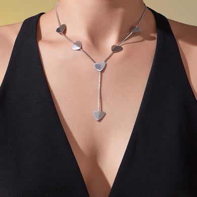 Collier pendentif minimaliste en acier inoxydable couleur or pour femme, 1 pièce, motif cœur h5 Image5