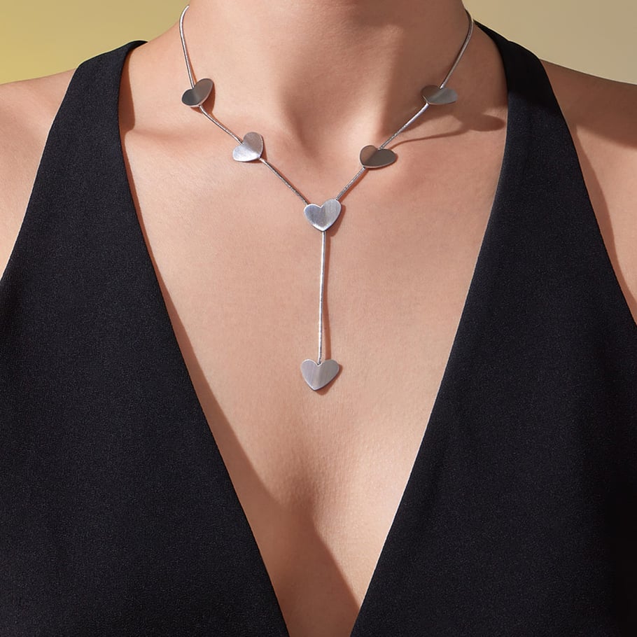 Collier pendentif minimaliste en acier inoxydable couleur or pour femme, 1 pièce, motif cœur h5Image5