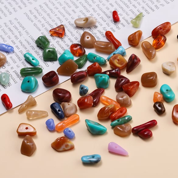 1 Bag of Retro DIY Irregular Gradient Color Acrylic Jewelry Beads