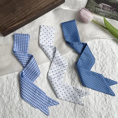 1 Piece Blue Series Classic Polka Dots Polyester Women's Bandana h5 Picture2