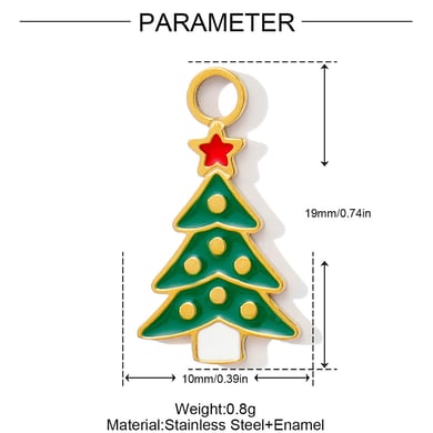 1 Stück Damenanhänger aus Edelstahl mit Weihnachtsmuster h5 Bild2