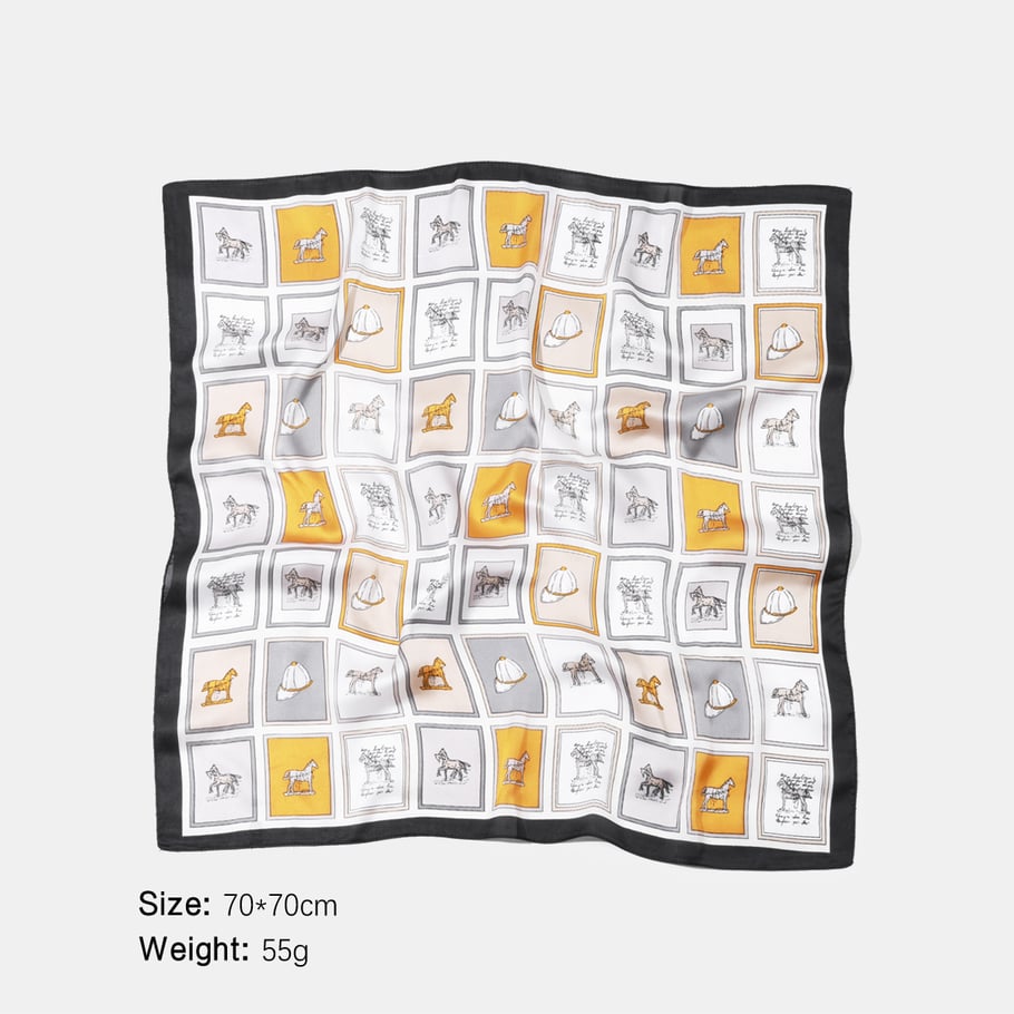 1 stuk retro polyester bandana met paardenruitpatroon