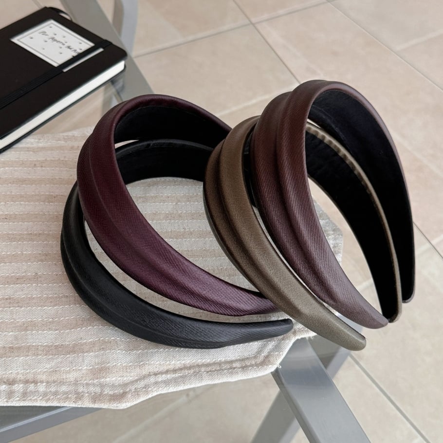 1 pieza de bandas para el cabello de PU retro de la serie clásica para mujer Imagen3