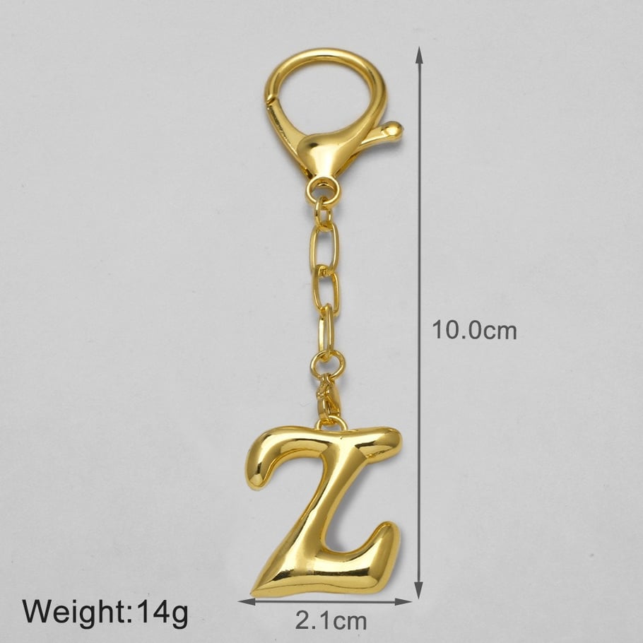 Portachiavi color rame e oro con lettera a bolla da 1 pezzo h5Immagine2