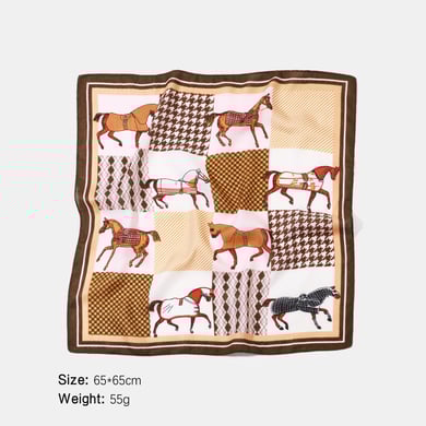 1 stuk retro geruite polyester bandana met paardenmotief h5 