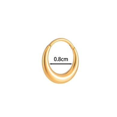 1 stuk eenvoudige cirkelvormige titaniumlegering goudkleurige oorbel h5 Afbeelding2