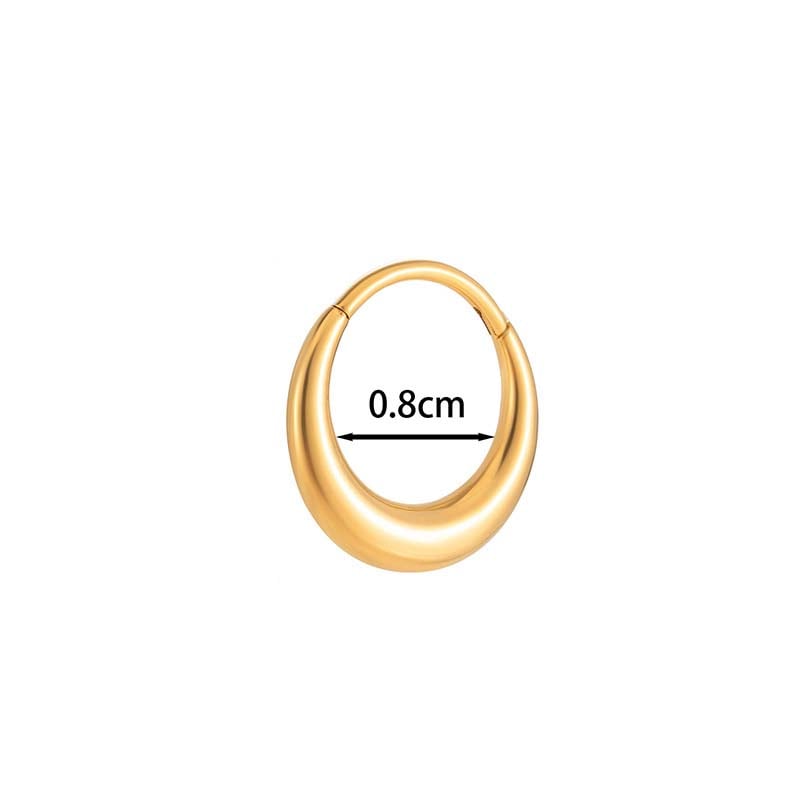 1 stuk eenvoudige cirkelvormige titaniumlegering goudkleurige oorbel h5Afbeelding2