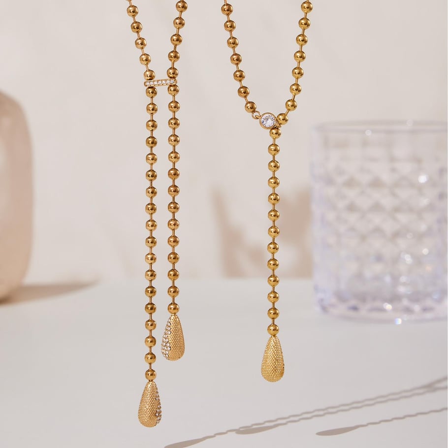 Parures de bijoux luxueuses pour femmes en acier inoxydable couleur or et zircone h5Image5