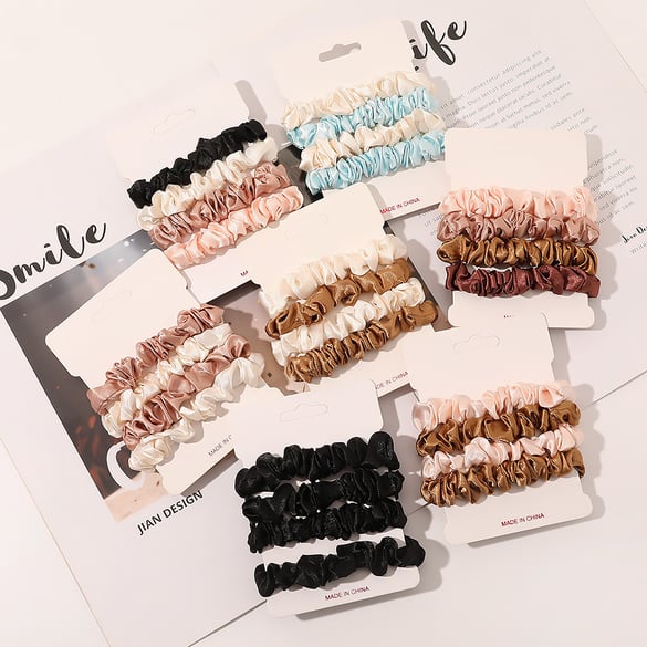 1 stuk dagelijkse effen stoffen scrunchies voor dames 2