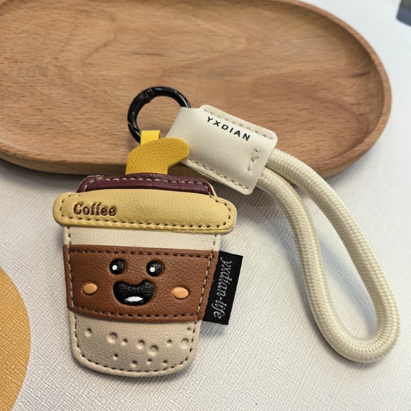 1 pezzo di ciondolo per borsa in pelle a forma di cibo dei cartoni animati 2