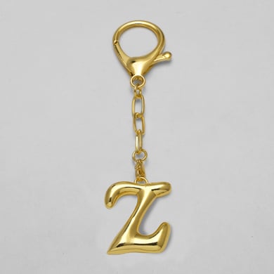 1 Piece Bubble Letter Copper Gold Color Keychain h5 