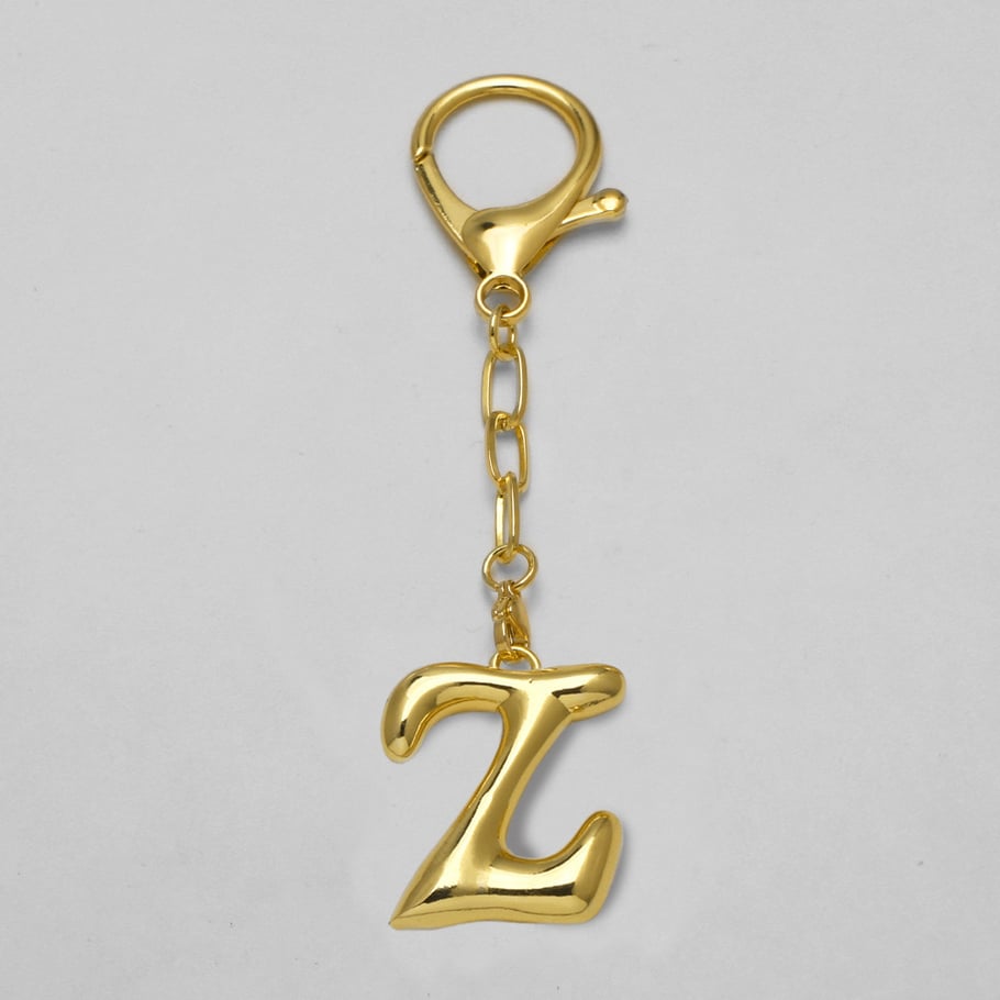 Portachiavi color rame e oro con lettera a bolla da 1 pezzo